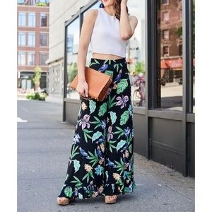 Wide Leg Zara tropical Jungle Pants Bird Print palazzo pants